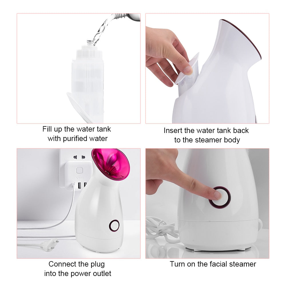 Hot Mist Sprayer Facial Steamer Nano Lonic